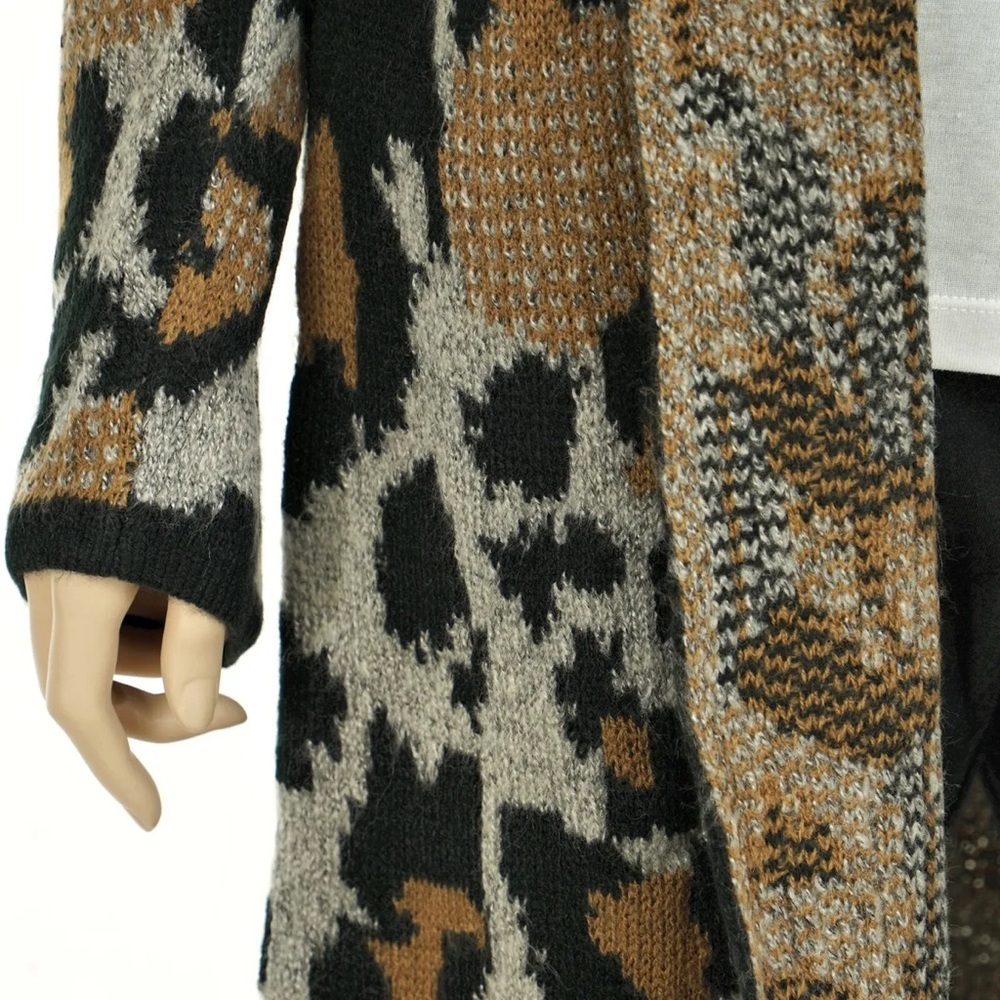 Apt. 9 Women's Open Front Black & Tan Leopard Pri… - image 4